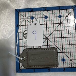 Coach Gray Leather Bag Tag